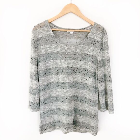 (3/$15) 𝅺alfred sung  knit striped sweatshirt - Picture 1 of 4